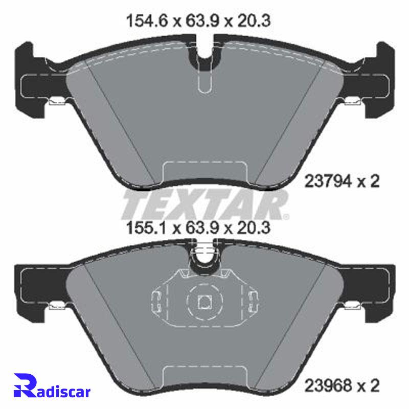 لنت ترمز جلو بی ام و (E90)X1(E87)-Z4(E89)-3 برند Textar کد 2379401