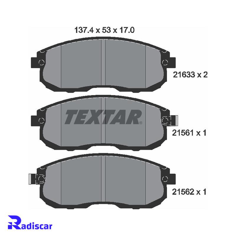 لنت ترمز جلو نیسان ماکسیما، ‏تی ینا برند Textar کد 2156101