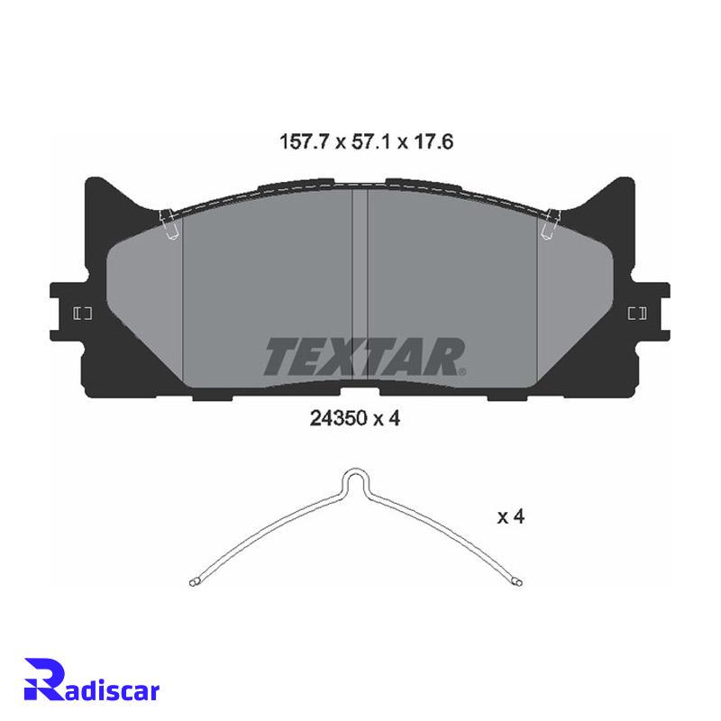 لنت ترمز جلو تویوتا کمری، آریون، لکسوس ES برند Textar کد 2435001