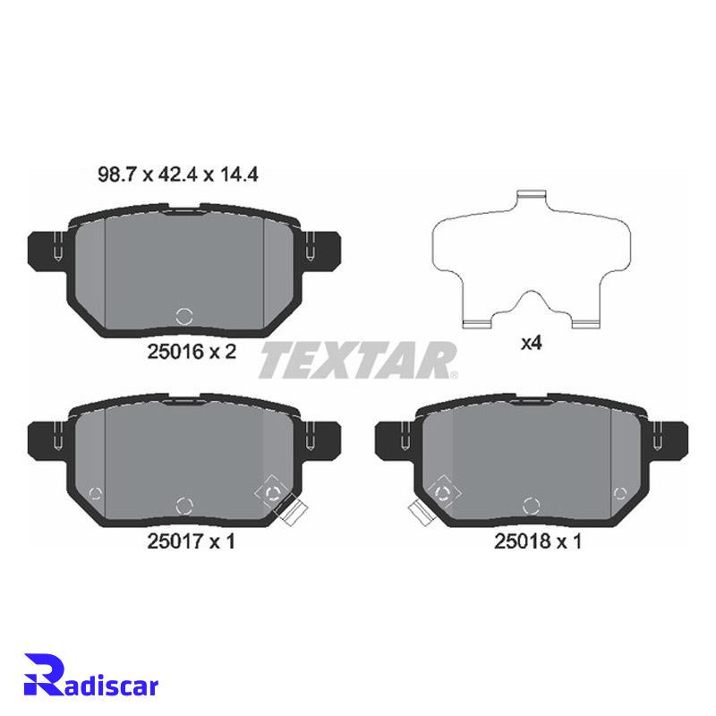 لنت ترمز عقب تویوتا کرولا برند Textar کد 2501601